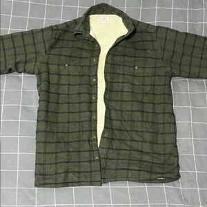 Men's Green Checkered Shirt Jacket
